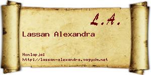 Lassan Alexandra névjegykártya